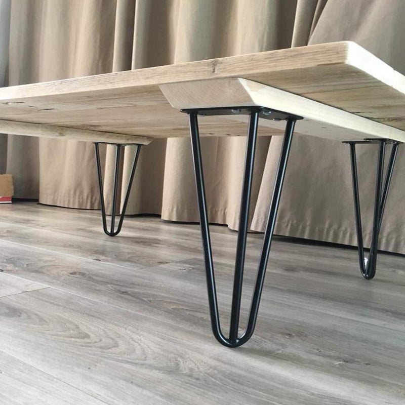 ALXEH 8 Inch Hairpin Table Legs 1/2â€ Dia 3-Rods Hairpin Feet, DIY Black Coffee Table Legs Heavy Duty Metal Furniture Feet for TV Stand, Bench and Nightstand, Set of 4 - Image 5